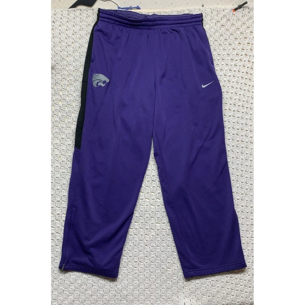 Kansas State Wildcats Nike Therma-Fit Athletic Pants Mens 2XL Purple Black‎